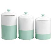 CANISTER SET 3PC W/LID BLUE